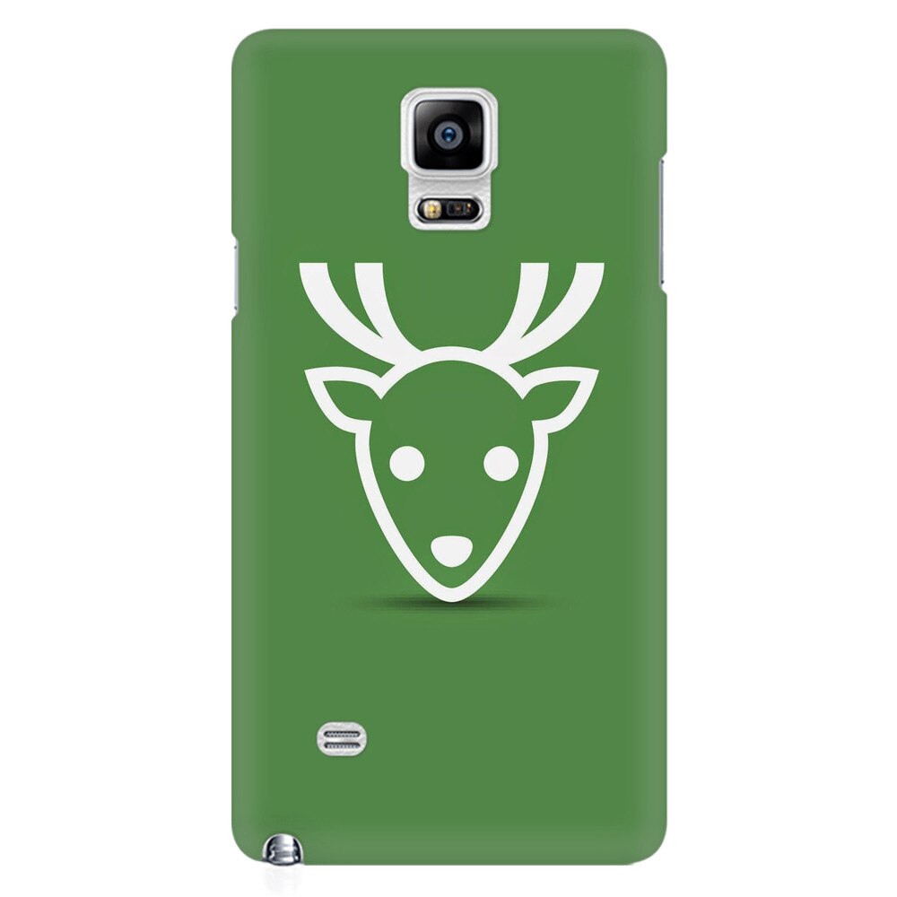 Husa silicon pentru Samsung Galaxy Note 4, Minimal Reindeer Illustration Green