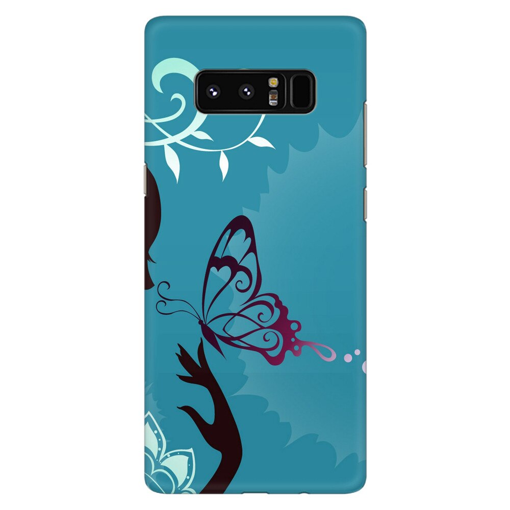 Husa silicon pentru Samsung Galaxy Note 8, Blue Butterfly