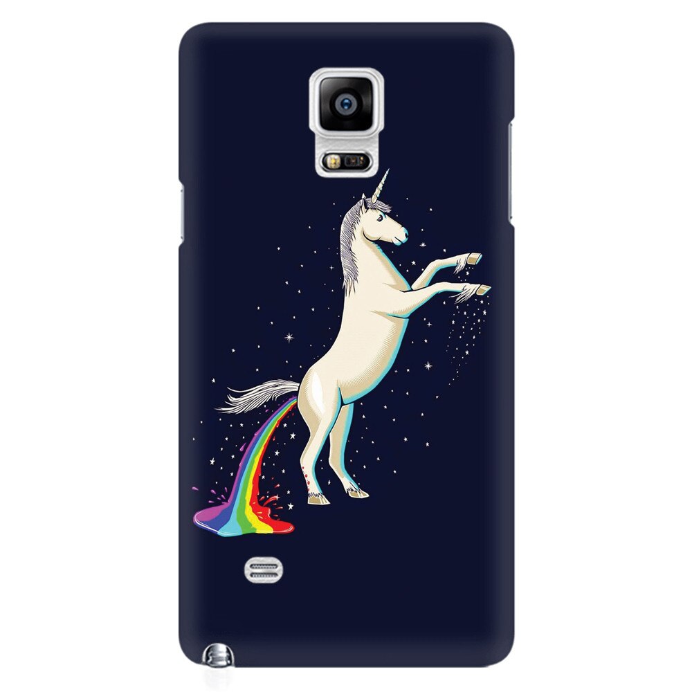 Husa silicon pentru Samsung Galaxy Note 4, Unicorn Shitting Rainbows