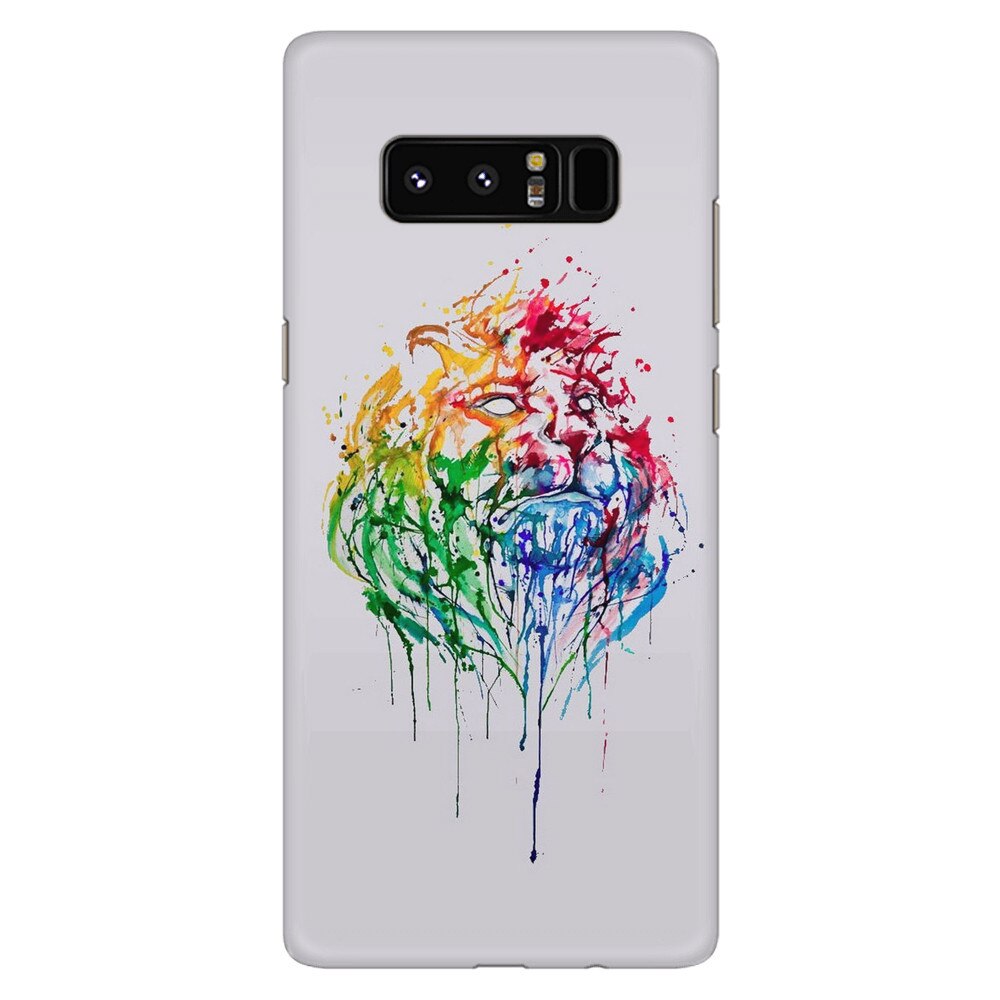 Husa silicon pentru Samsung Galaxy Note 8, Paint Illustration Lion Head