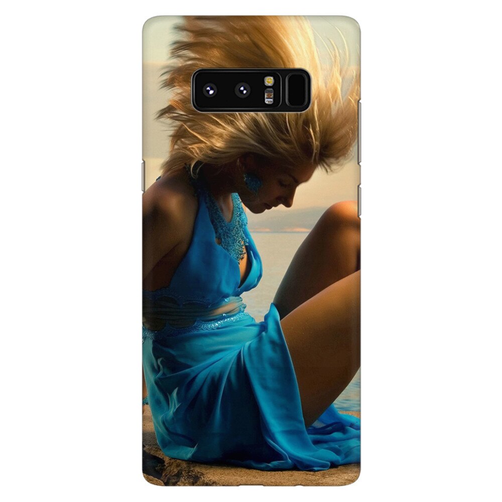Husa silicon pentru Samsung Galaxy Note 8, Girl In Blue Dress