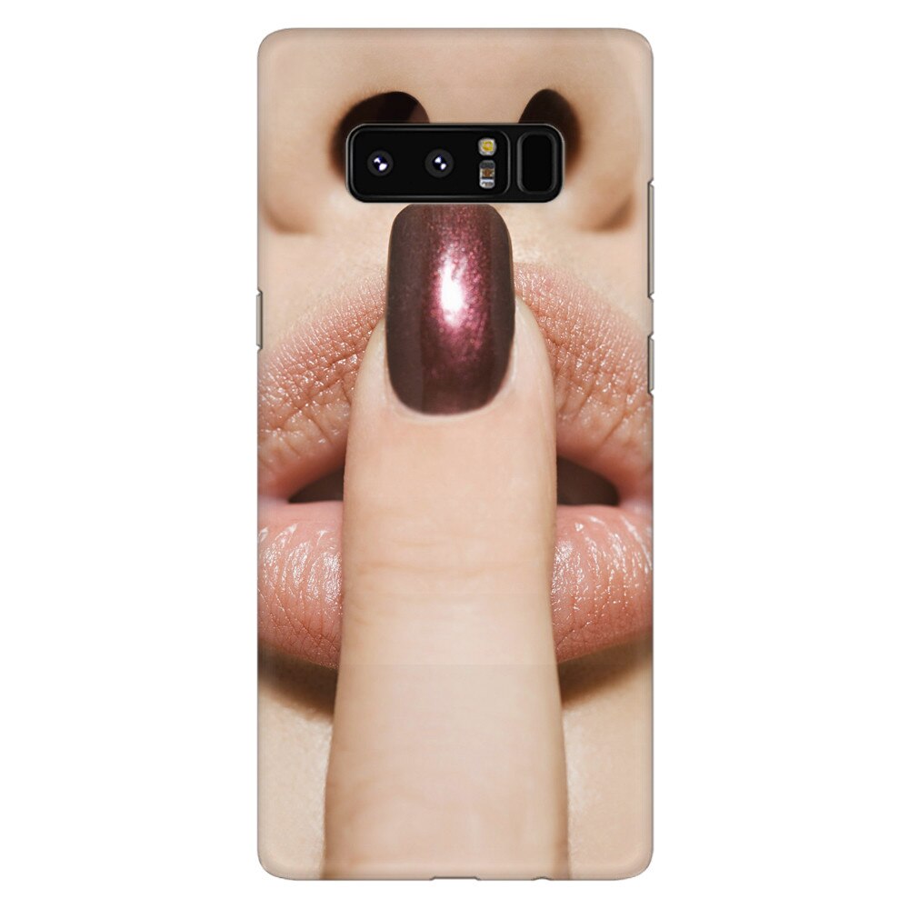 Husa silicon pentru Samsung Galaxy Note 8, Finger Purple Nailpolish Girl Lips