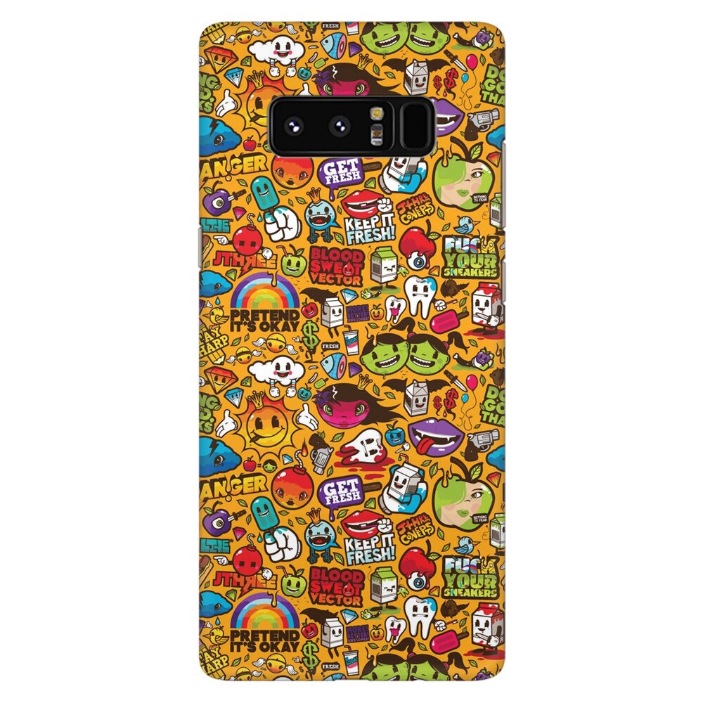 Husa silicon pentru Samsung Galaxy Note 8, Colorful Sticker Illustrations