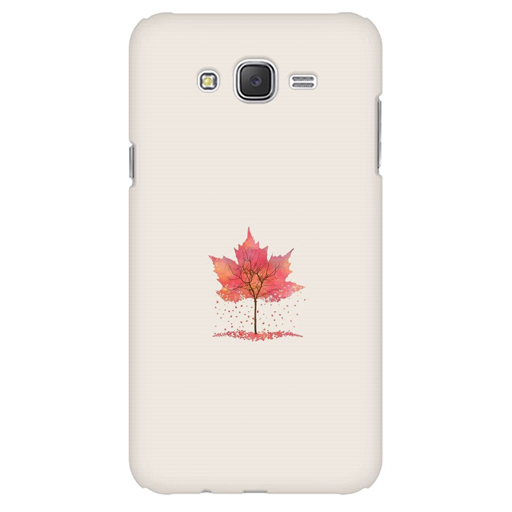 Husa silicon pentru Samsung Galaxy J1 Ace, Autumn Tree Leaf Shape Illustration