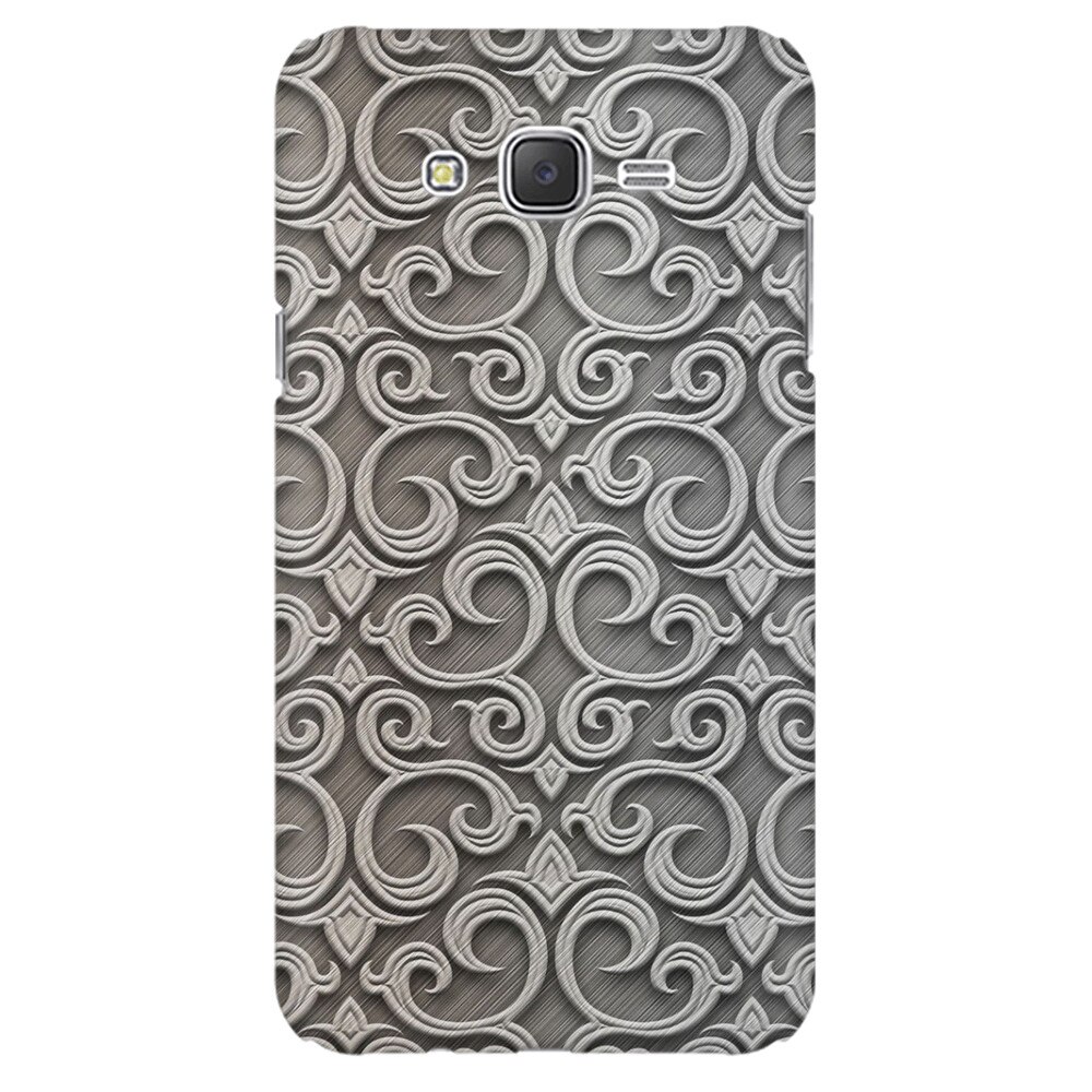 Husa silicon pentru Samsung Galaxy J1 2016, Baroque Silver Pattern