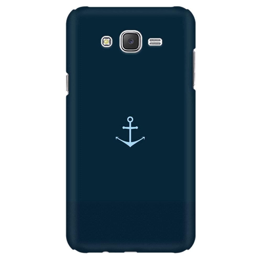 Husa silicon pentru Samsung Galaxy J1 2016, Blue Navy Anchor Illustration Flat