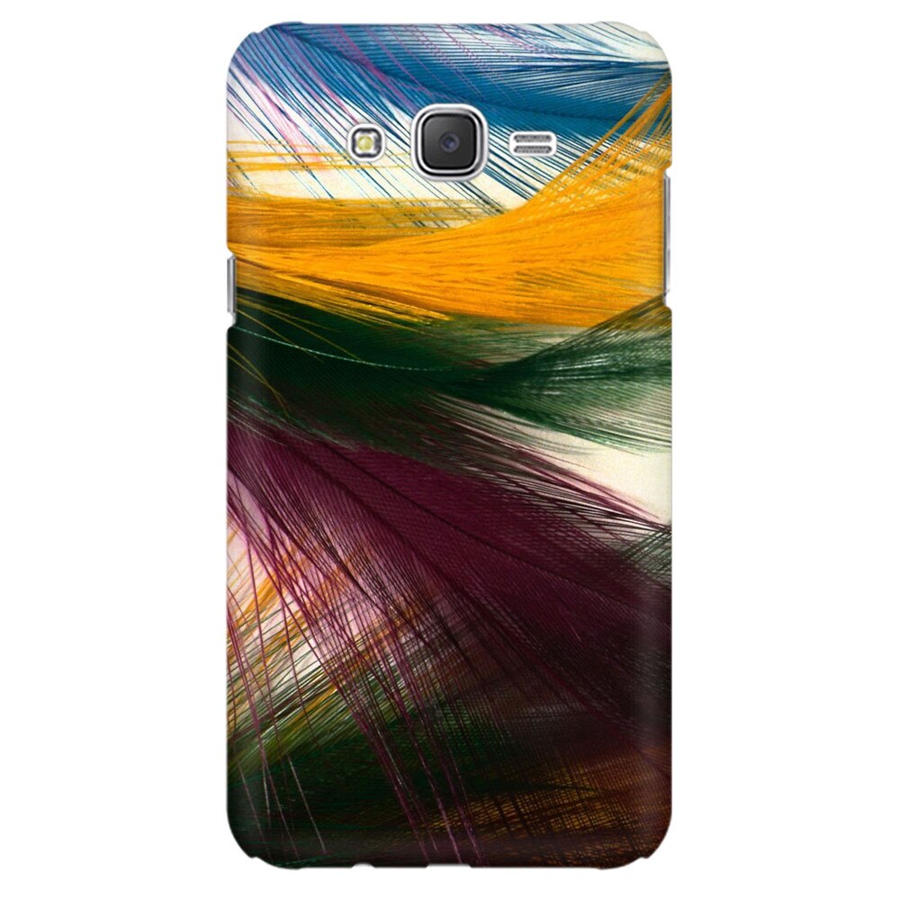 Husa silicon pentru Samsung Galaxy J1 Ace, Colorful Peacock Feathers