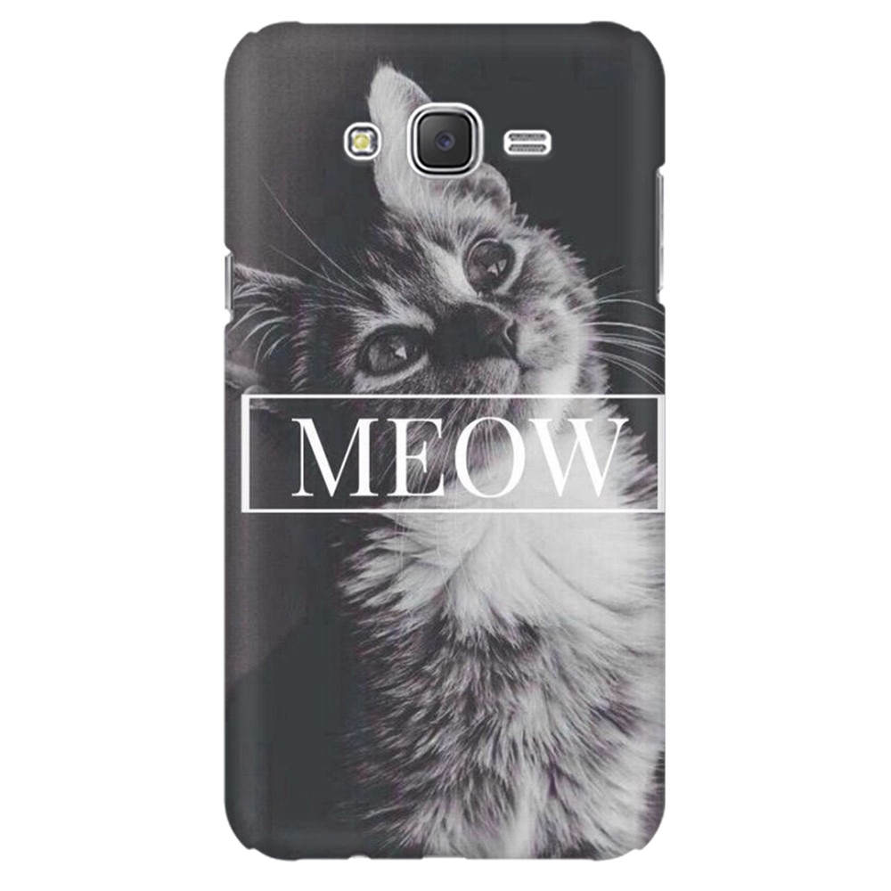 Husa silicon pentru Samsung Galaxy J1, Meow Cute Cat
