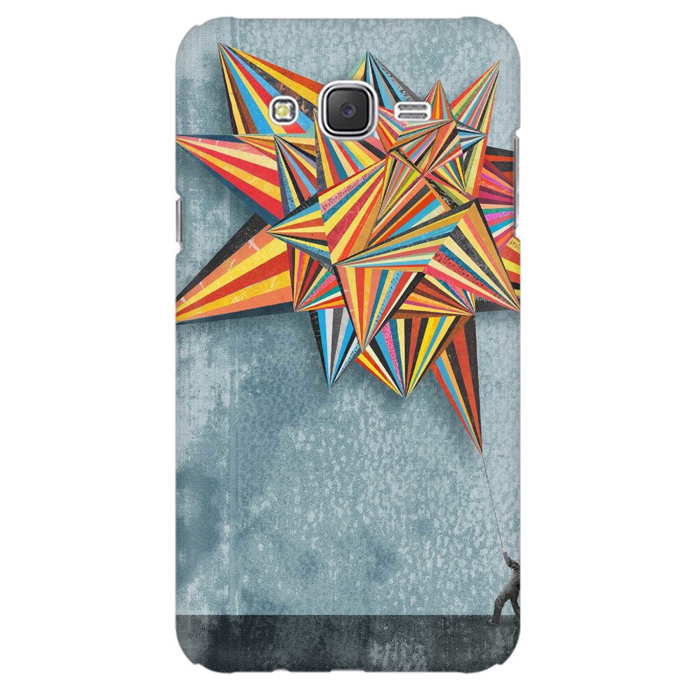 Husa silicon pentru Samsung Galaxy J1, Abstract Colorful Balloon Triangles