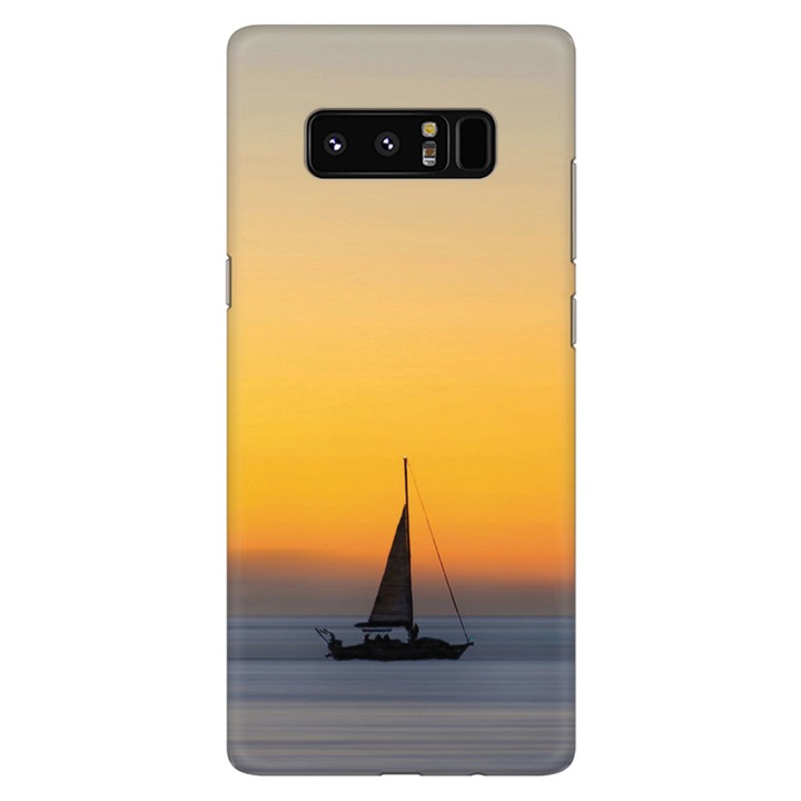 Husa silicon pentru Samsung Galaxy Note 8, Wind Sail Boat Ocean Sunset