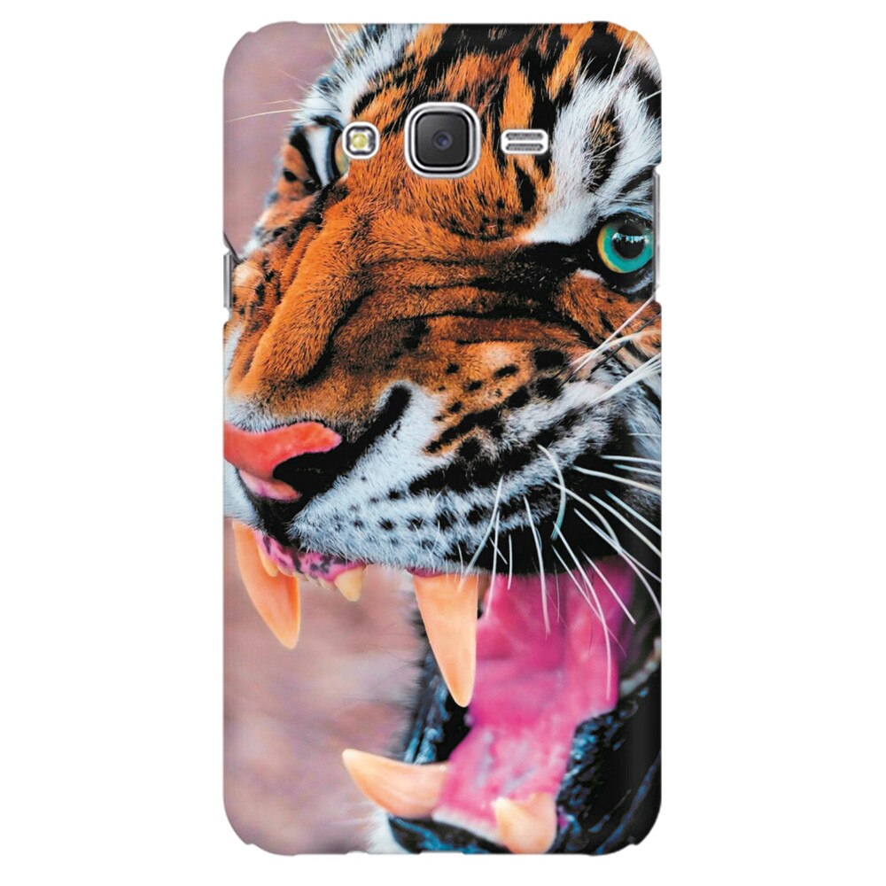 Husa silicon pentru Samsung Galaxy J1 Ace, Angry Tiger Teeth Fresh
