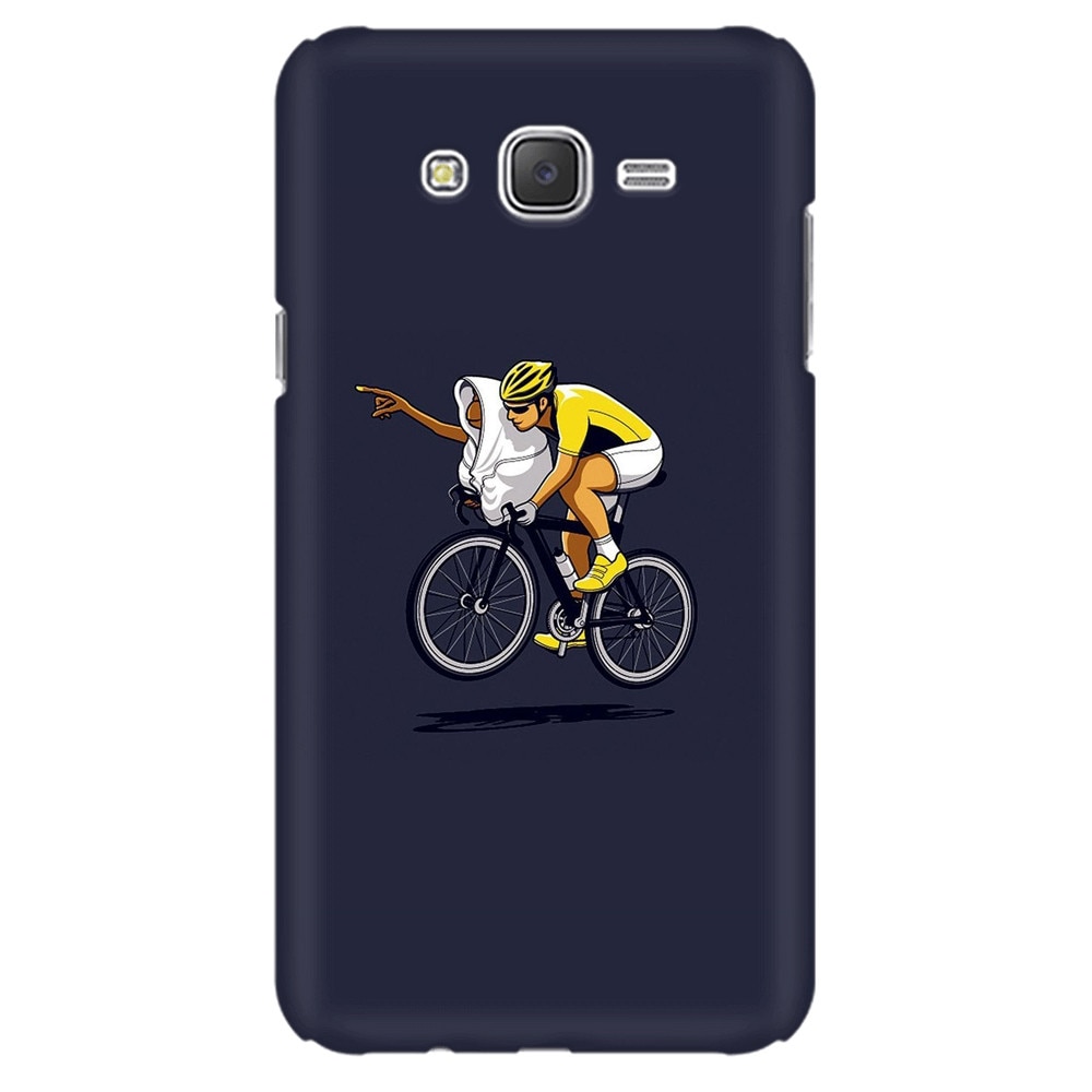 Husa silicon pentru Samsung Galaxy J1 2016, ET Riding Bike Funny Illustration