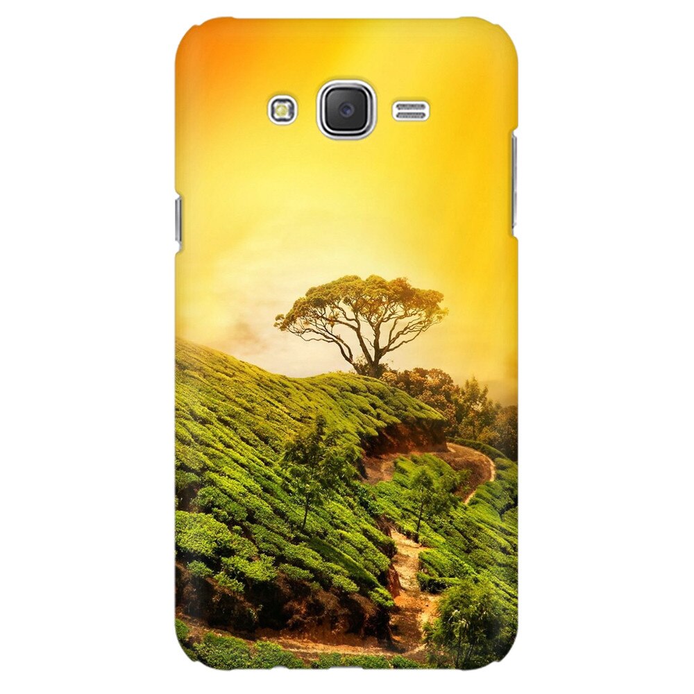 Husa silicon pentru Samsung Galaxy J1 Ace, Hill Top Tree Golden Light