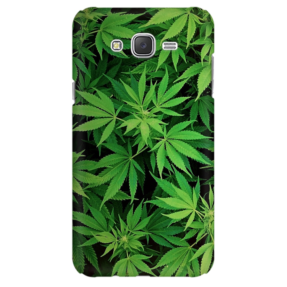 Husa silicon pentru Samsung Galaxy J1 Ace, Green Leaf Pattern