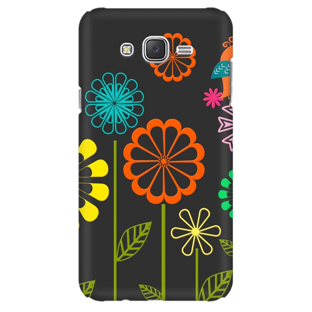 Husa silicon pentru Samsung Galaxy J1 2016, Colorful Spring Birds Flowers Vectors