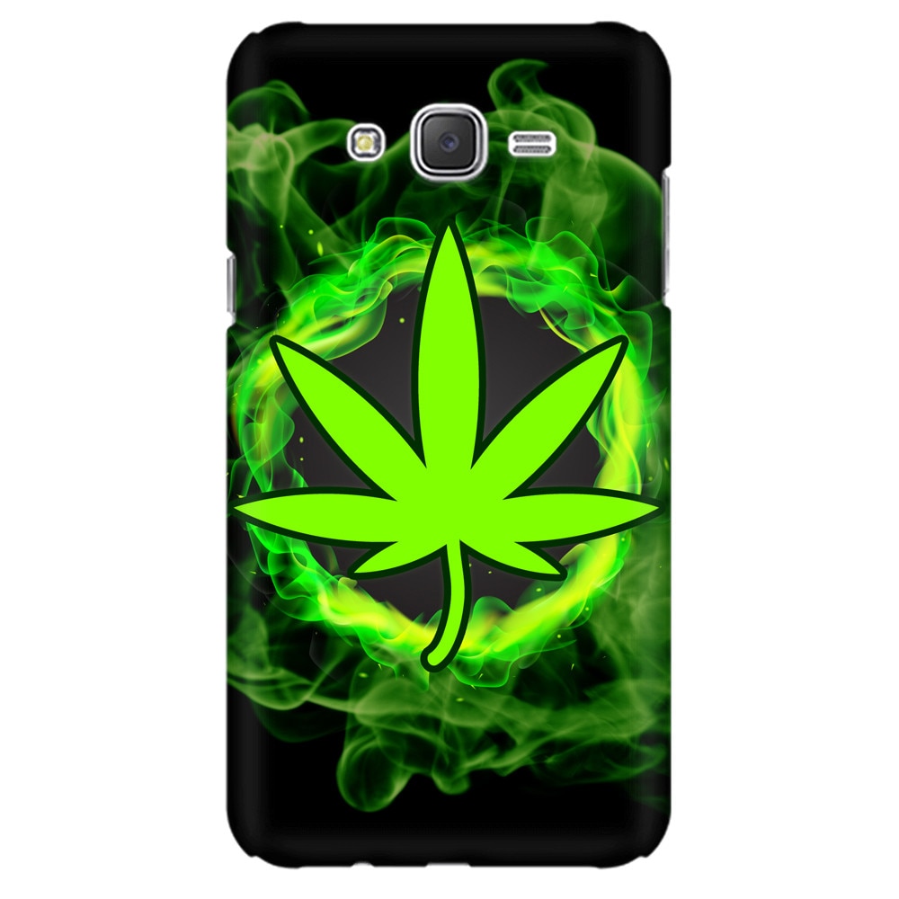 Husa silicon pentru Samsung Galaxy J1 Ace, GreenFlames