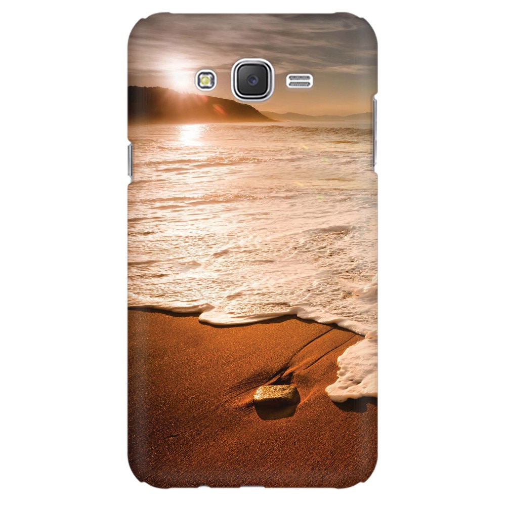 Husa silicon pentru Samsung Galaxy J1 2016, Sunset Foamy Beach Wave