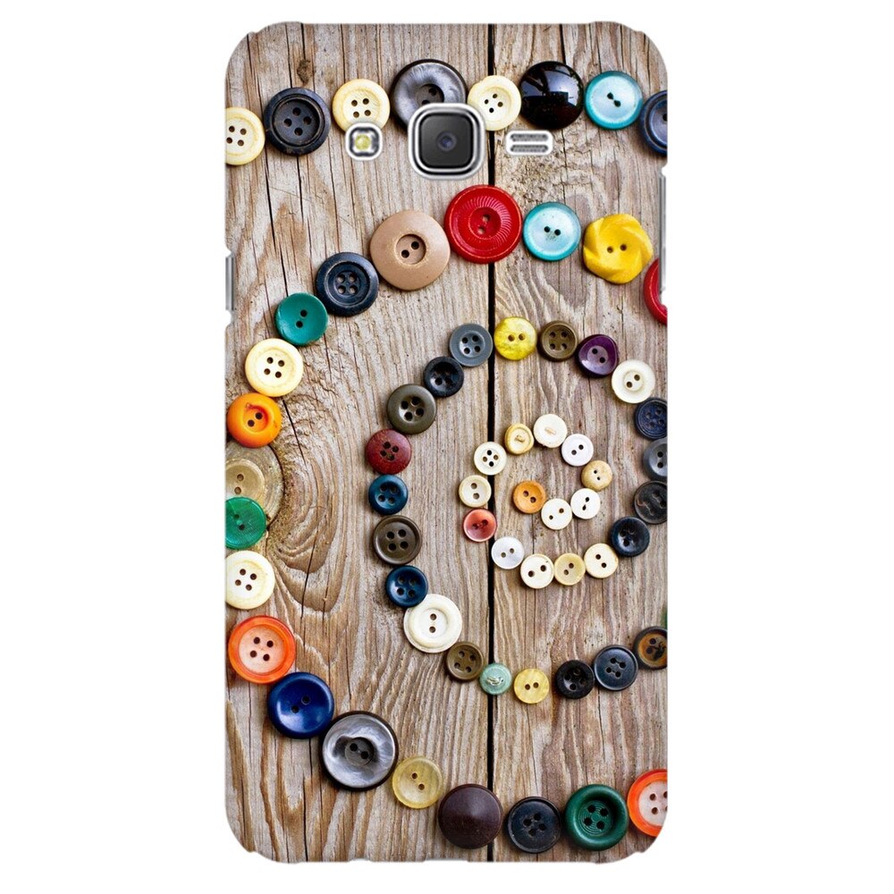 Husa silicon pentru Samsung Galaxy J1 Ace, Colorful Buttons Spiral Wood Deck