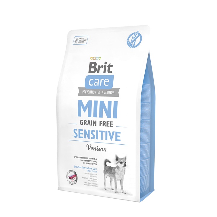 Hrana uscata pentru caini Brit Care, Grain Free, Mini Sensitive, 2 Kg