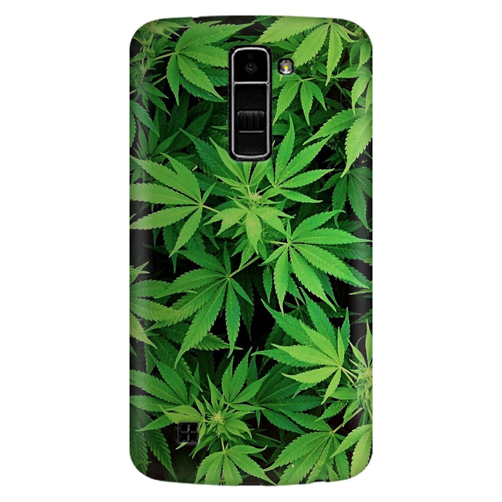 Husa silicon pentru LG K8, Green Leaf Pattern