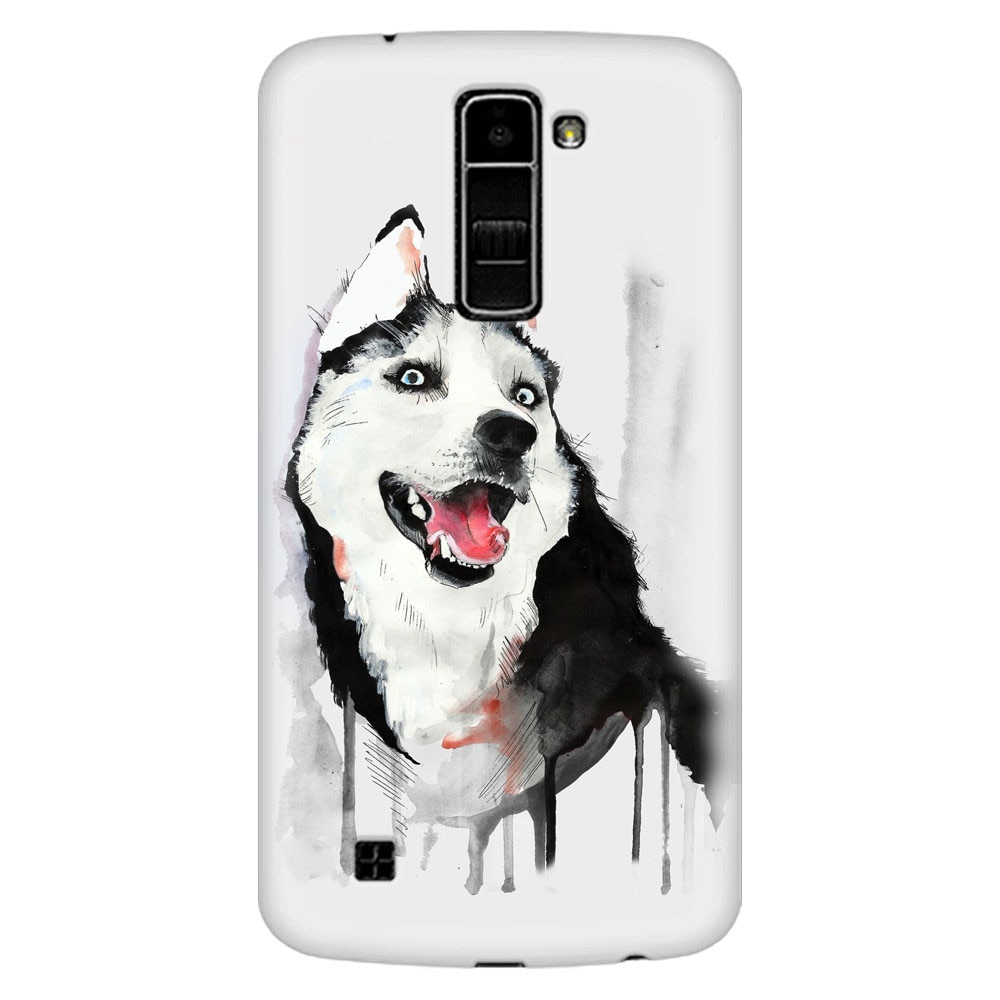 Husa silicon pentru LG K8, Husky Dog Watercolor Illustration