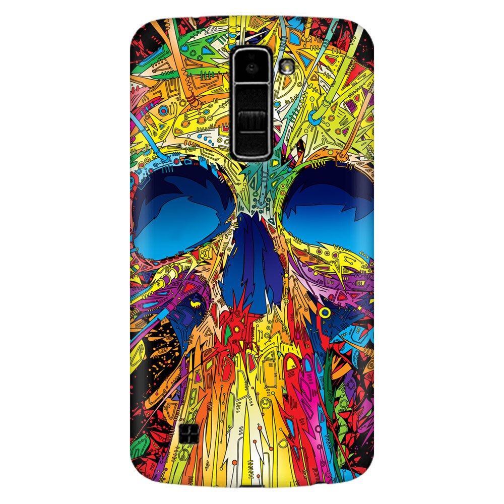 Husa silicon pentru LG K8, Abstract Multicolored Skull