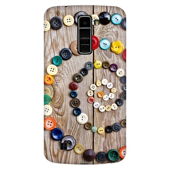 Husa silicon pentru LG K8, Colorful Buttons Spiral Wood Deck Husa silicon pentru LG K8, Colorful Buttons Spiral Wood Deck