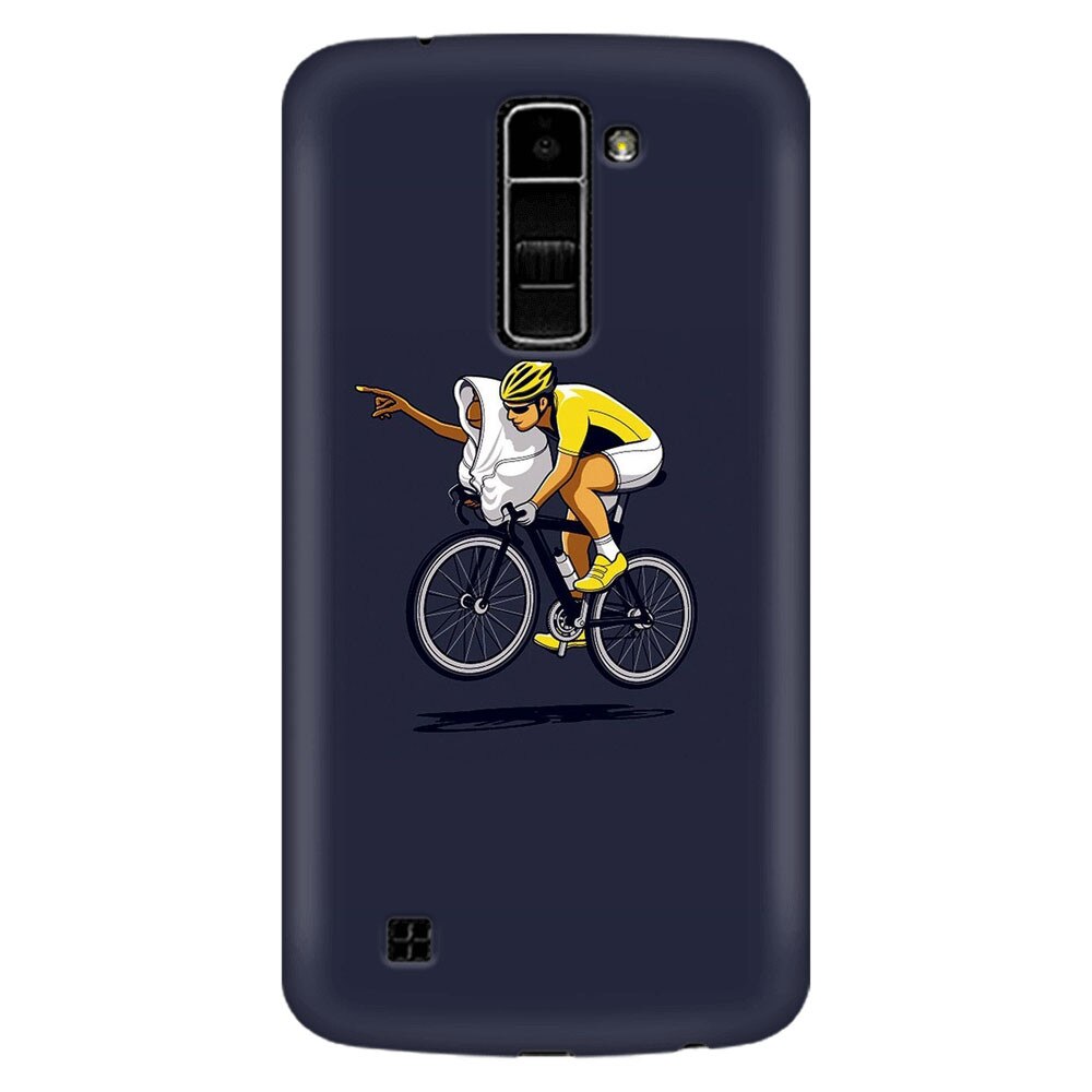 Husa silicon pentru LG K8, ET Riding Bike Funny Illustration