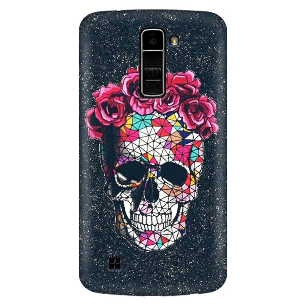 Husa silicon pentru LG K8, Colorful Skull Roses Space
