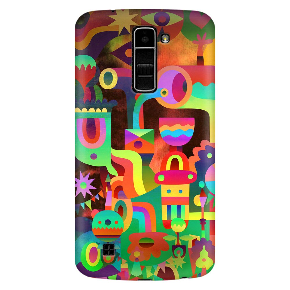 Husa silicon pentru LG K8, Abstract Colorful Shapes