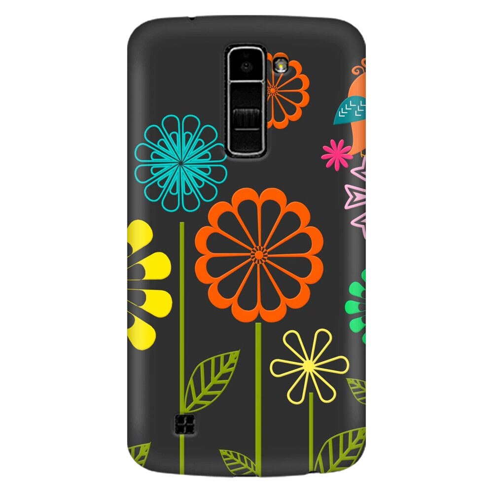 Husa silicon pentru LG K8, Colorful Spring Birds Flowers Vectors