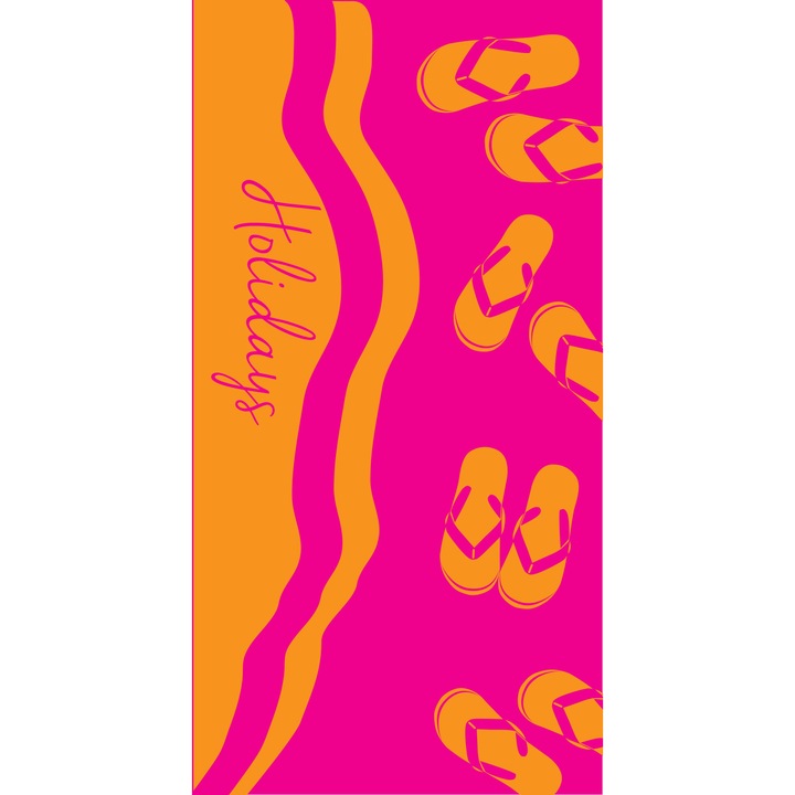 Плажна Кърпа FARO Holidays, 70х140 см, 100% памук, Циклама/ Жълт Miramare