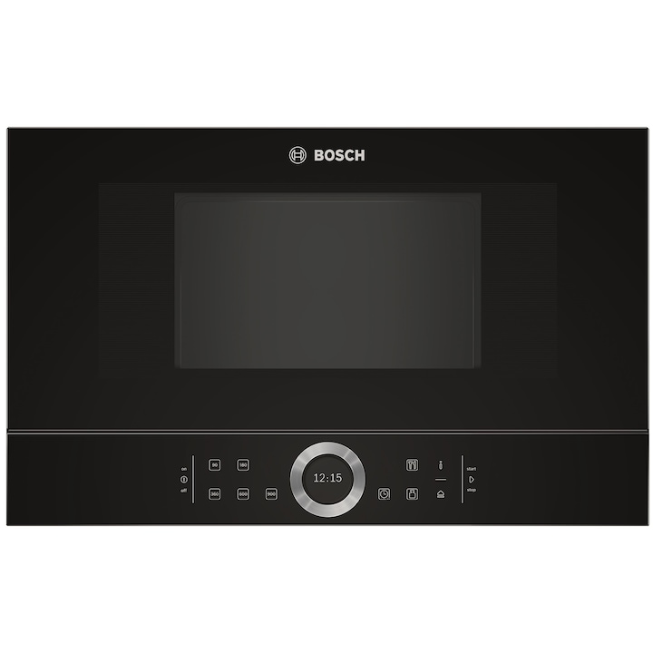 Bosch BFL634GB1 beépíthető mikrohullámú sütő, 21 l, 900 W, 7 Program, Forgó gyűrűs, Touch control, Display TFT, Fekete