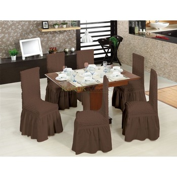 Set 6 Huse pentru scaun din Bumbac, Maro Set 6 Huse pentru scaun din Bumbac, Maro