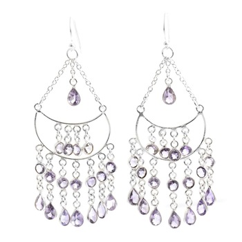 Cercei din argint cu ametist, Accent Bijuterii, Mov Cercei din argint cu ametist, Accent Bijuterii, Mov