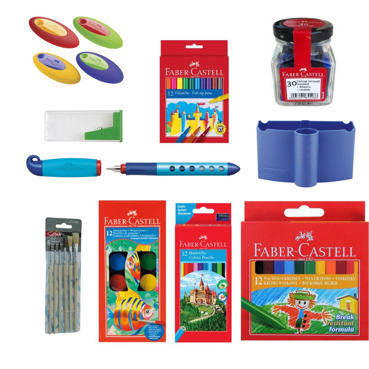 ice Youth goose Set rechizite scolare Faber-Castell - Baieti + Sort pictura - eMAG.ro