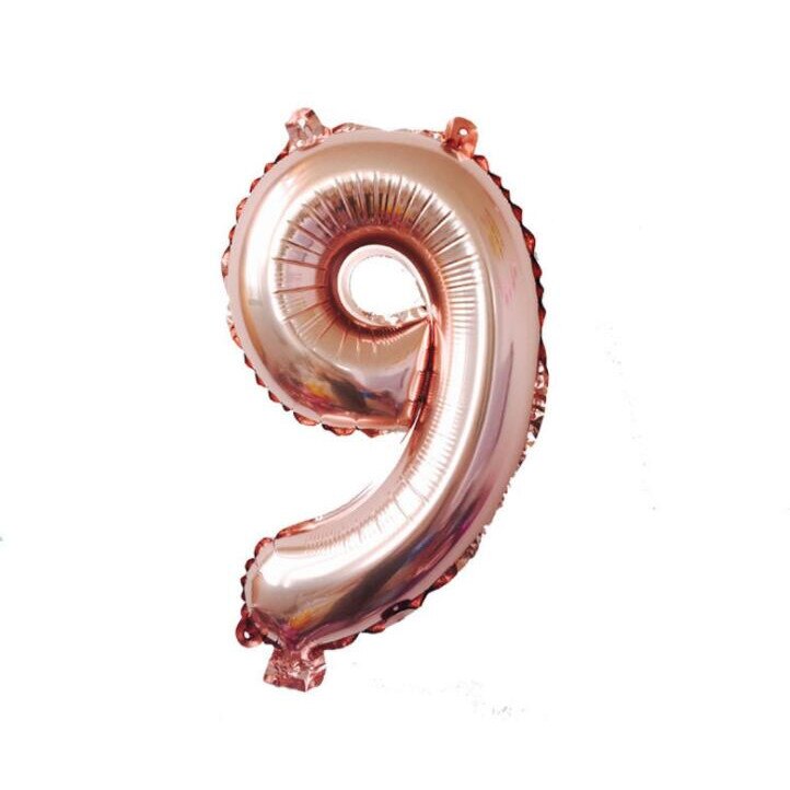 Balon folie, cifra 9, culoare rose-gold, 105 cm, 1 buc
