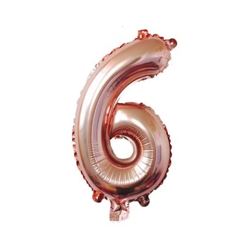 Balon folie, cifra 6, culoare rose-gold, 105 cm, 1 buc Balon folie, cifra 6, culoare rose-gold, 105 cm, 1 buc