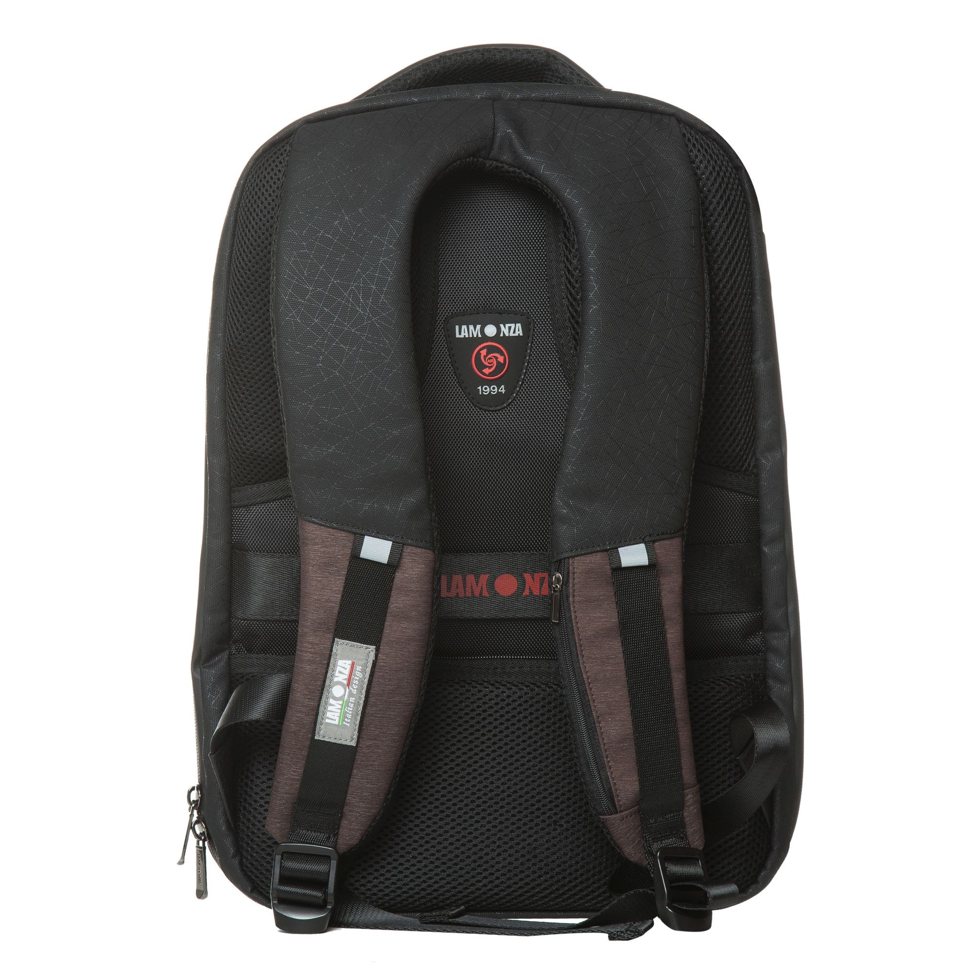 Rucsac laptop 15 inch si USB Lamonza Anchor 44x30x14 cm, maro / negru