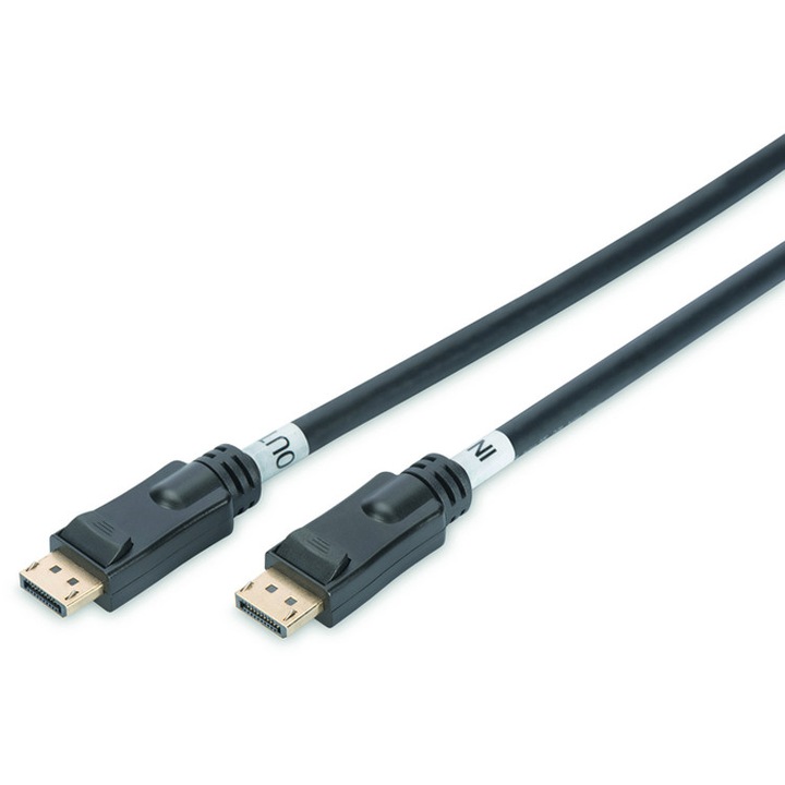 Cablu DisplayPort, DP Tata - DP Tata, cu amplificare, 4K, 10 m, Digitus