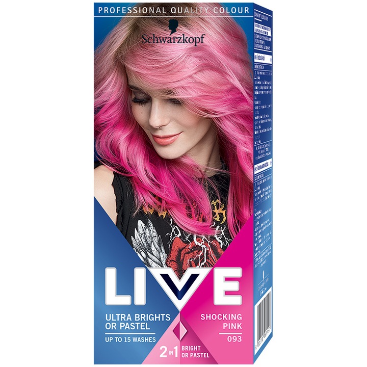 Vopsea de par semi-permanenta Schwarzkopf Live Ultra Brights 093 Shocking Pink, 80 ml