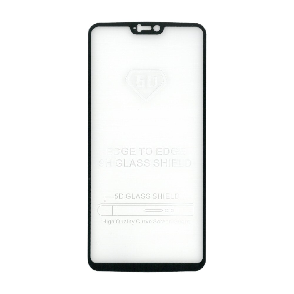 Folie sticla full size cu adeziv pe toata suprafata, EuroCELL, pentru OnePlus 6, negru