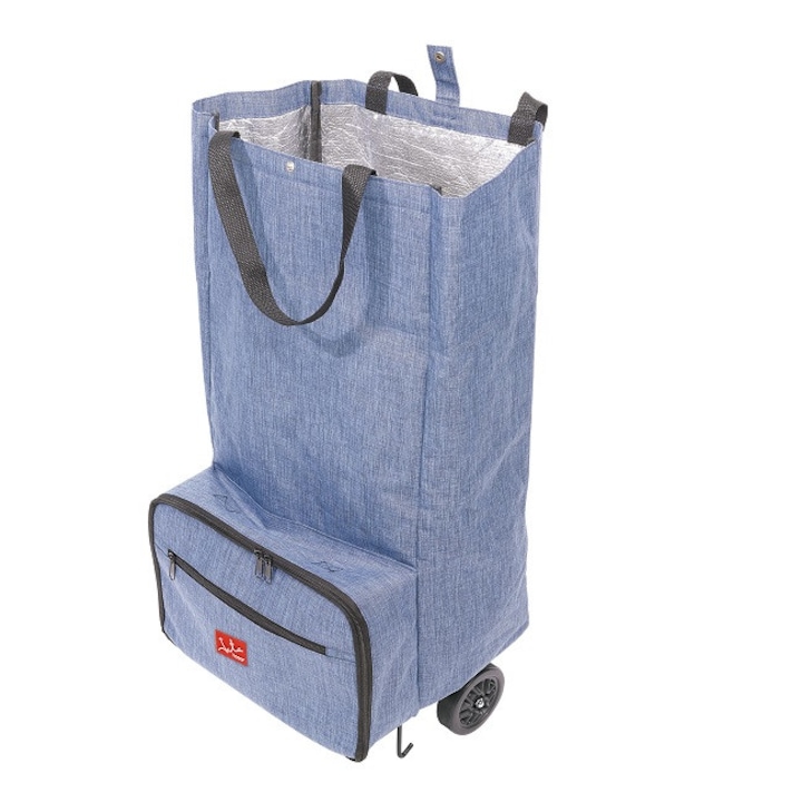 Jata Bevásárló Kocsi, 30 liter, 15 kg, alumínium belső héj hővédelem érdekében, teljesen összecsukható táskában, kék