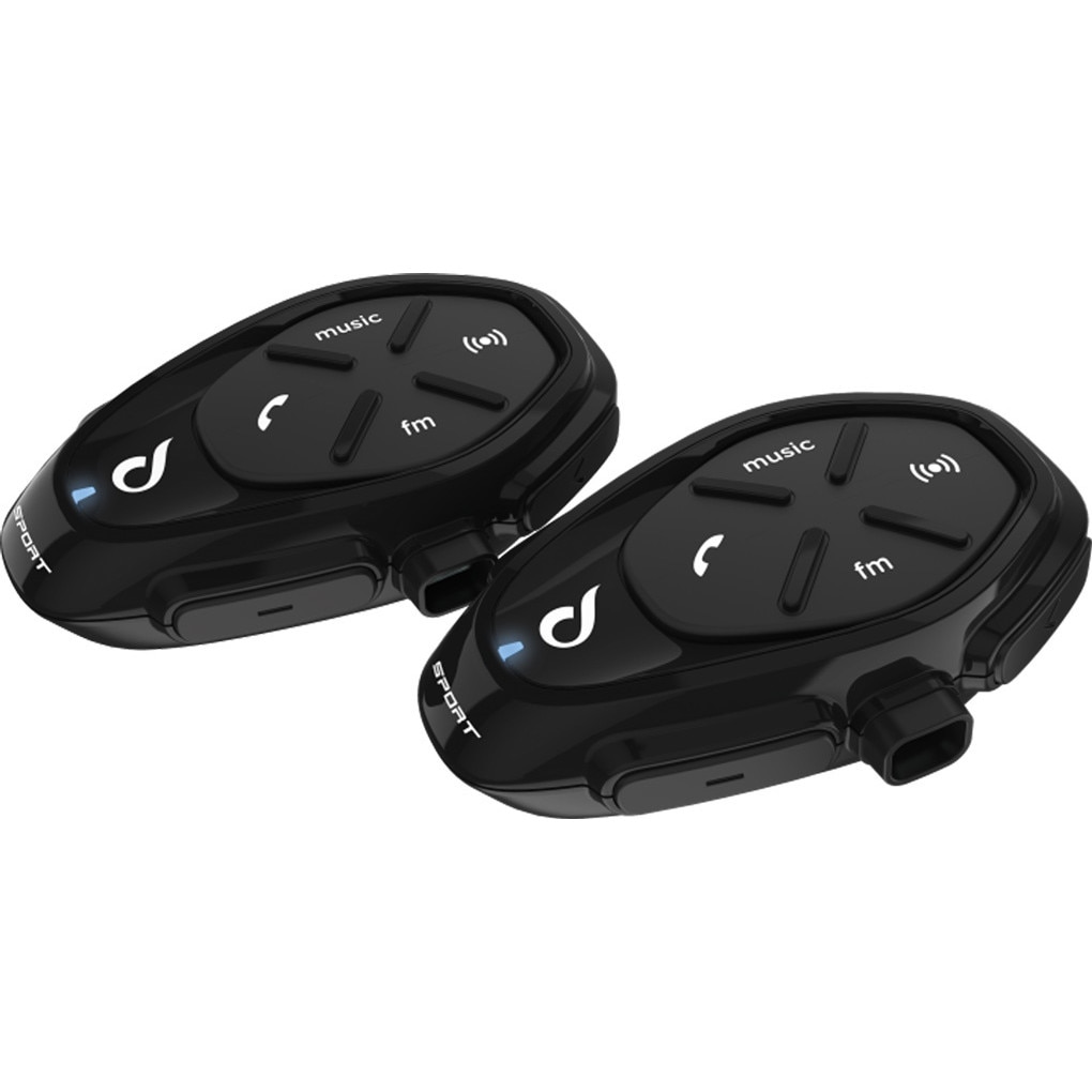 Sistem de comunicare moto Interphone Sport Dual Pack FM, Conferinta de pana la 4 rideri simultan, distanta 1Km