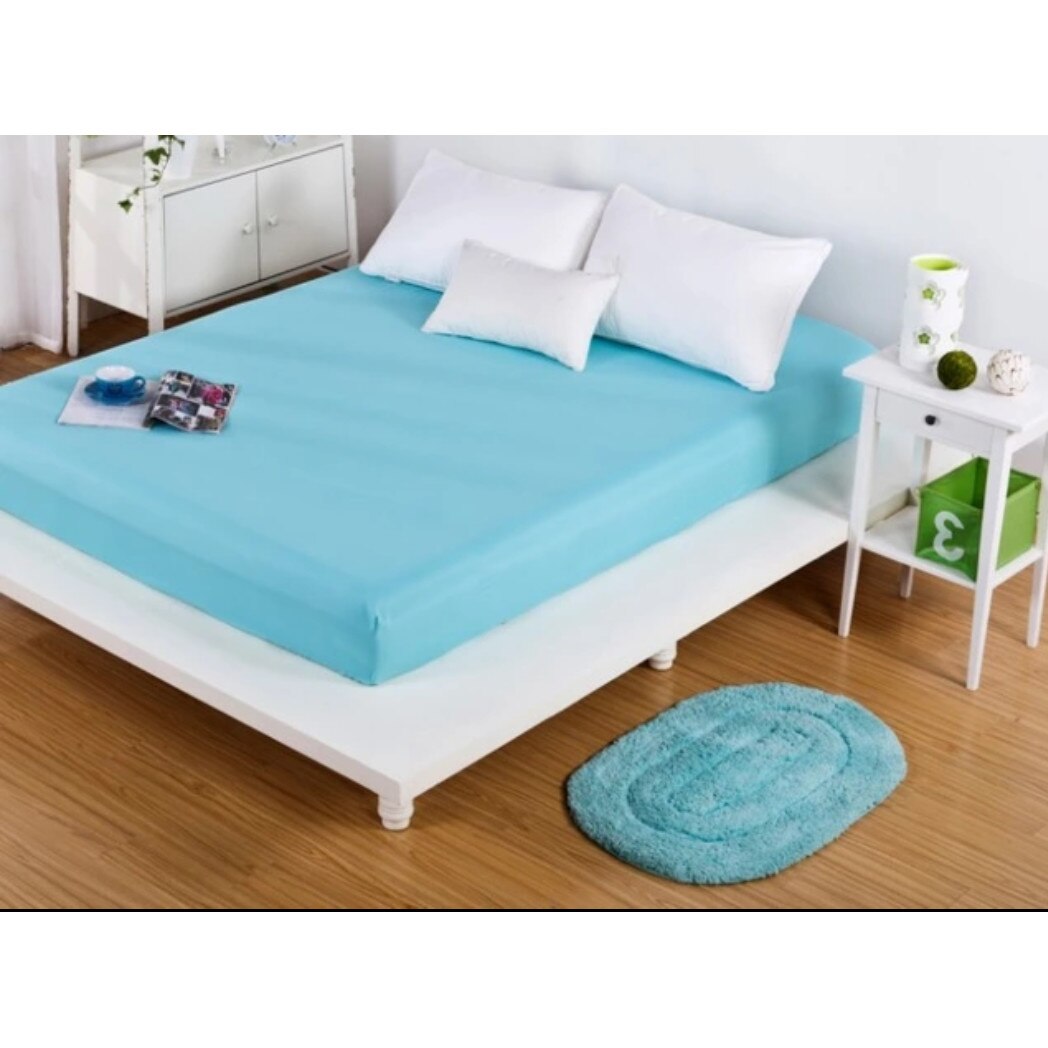 Cearceaf de pat cu elastic 160X200, turcoaz