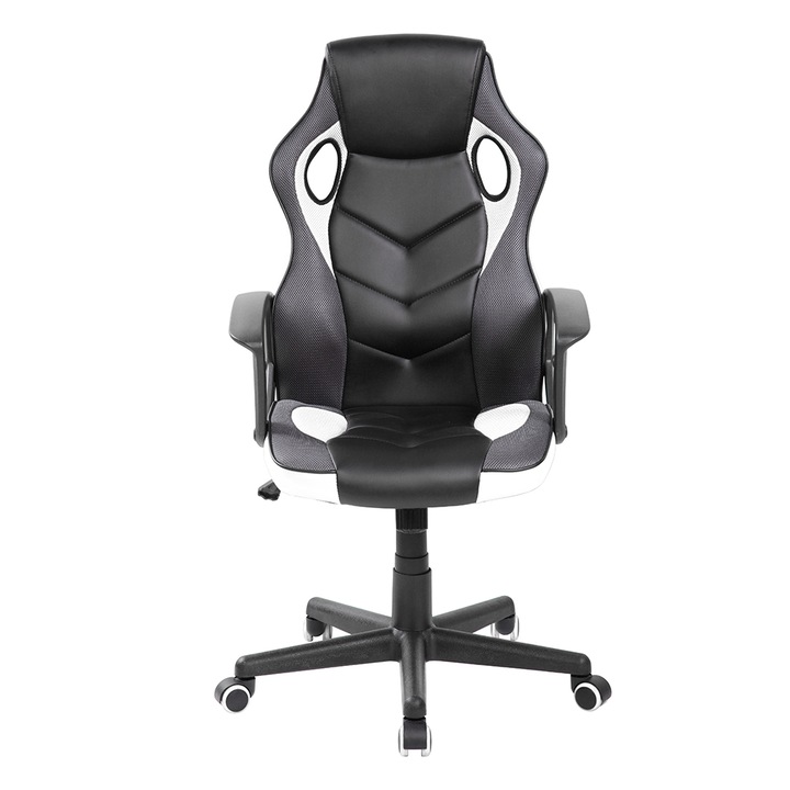 Scaun gaming Kring X Edition, PU, Alb/Gri