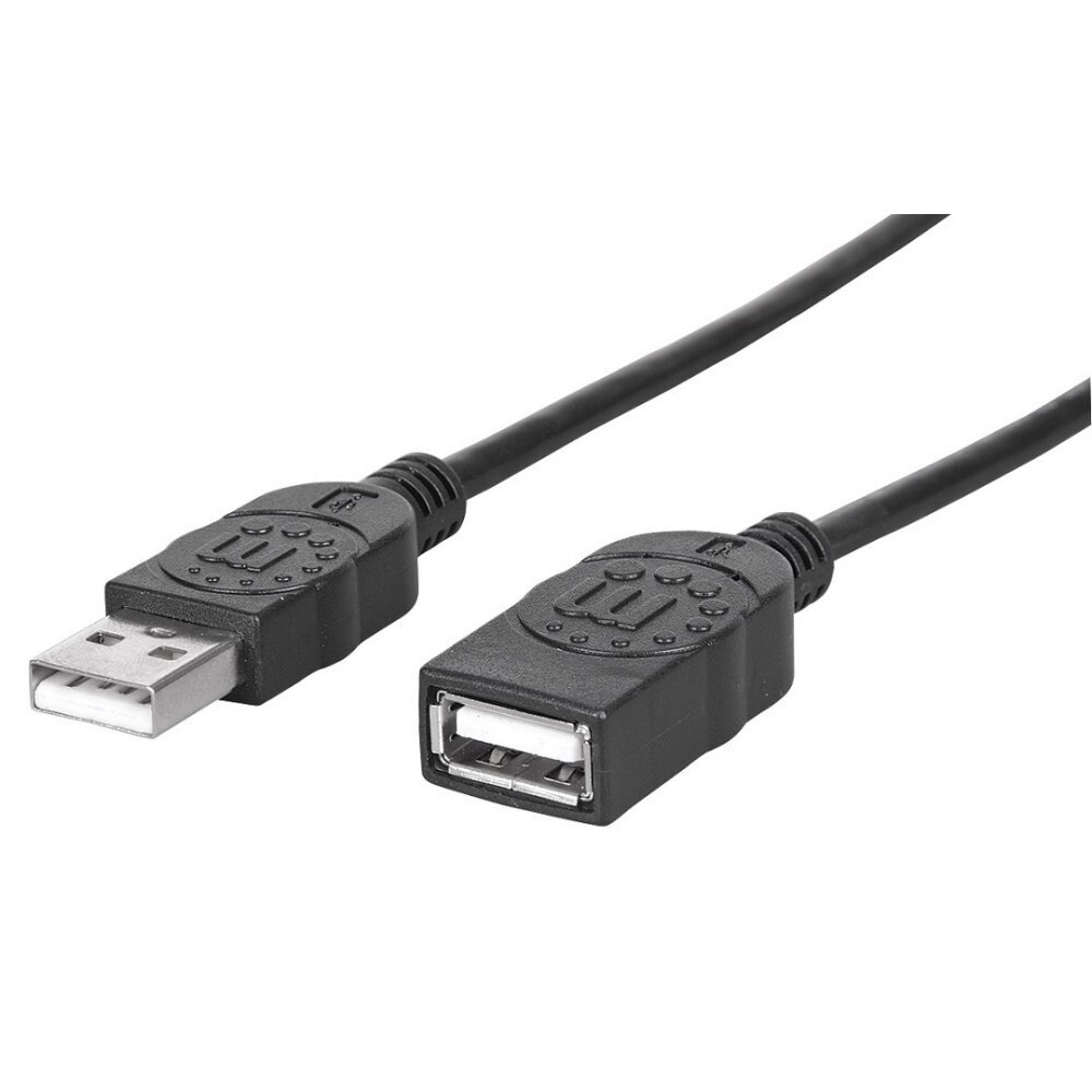 Extensie cablu USB, Manhattan, USB 2.0 T/M, Tip A/A, 0.5 m, Negru