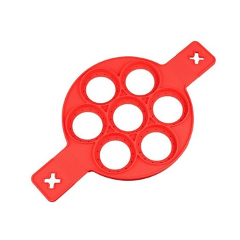 Forma 7-in-1 din silicon alimentar high quality, pentru gatit oua si clatite, rosu FMD083 Forma 7-in-1 din silicon alimentar high quality, pentru gatit oua si clatite, rosu FMD083