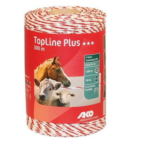 Fir gard electric TRICOND TOPLINE PLUS alb/rosu 300m