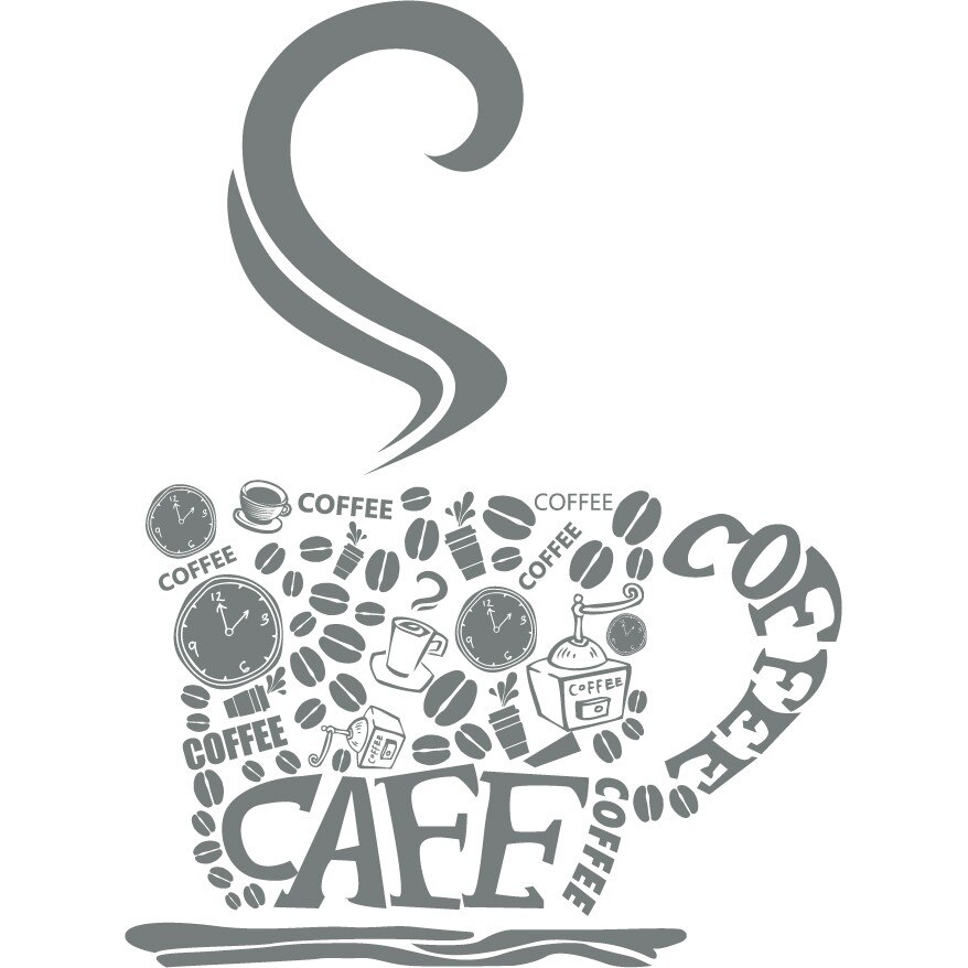 Cafeaua de dimineata - Sticker Decorativ - Gri Metal - 89 x 120 cm